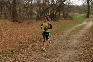 Emily Harrison passed mile 38 en route to winning the women's title at the JFK 50 Mile. Photo: Charlie Ban