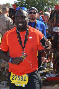 Cedric Cherry after the 2013 Marine Corps Marathon. Photo: MarathonFoto