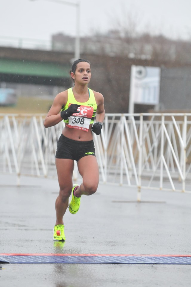 Hiruni Wijayaratne finishes the Rock 'n' Roll DC Half Marathon. Photo: MarathonFoto 