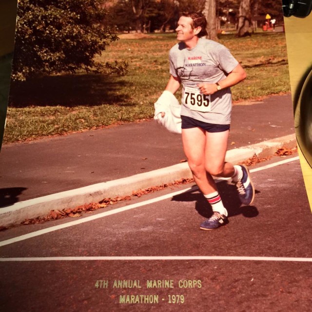 James Christopher Farley Jr at the 1979 Marine Corps Marathon. 