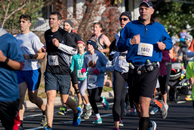 The Alexandria Turkey Trot attracted runners of all sizes. Photo: Cheryl Young