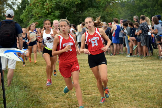 George C. Marshall's Sophie Tedesco and Natalie Bardach in the second mile at the Oatlands Invitational. Photo: Charlie Ban