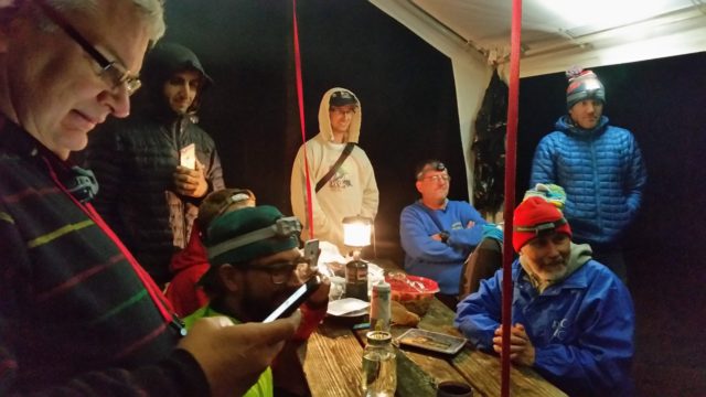 Keith Dunn tweets updates during the first loop of the 2017 Barkley Marathons. Photo: Conrad Laskowski