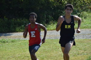 Edison's Yared Mekonnen and Richard Montgomery's Joachim El-Masry with a quarter mile to go. Photo: Charlie Ban
