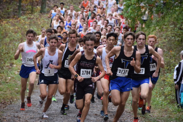 Runners have staked out their early positions a half mile into the Third Battle Invitational. Photo: Charlie Ban