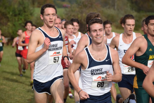 Matthew Lange lead George Washington to third place in the Atlantic 10 Championships - the Colonials' best showing. Photo: Charlie Ban