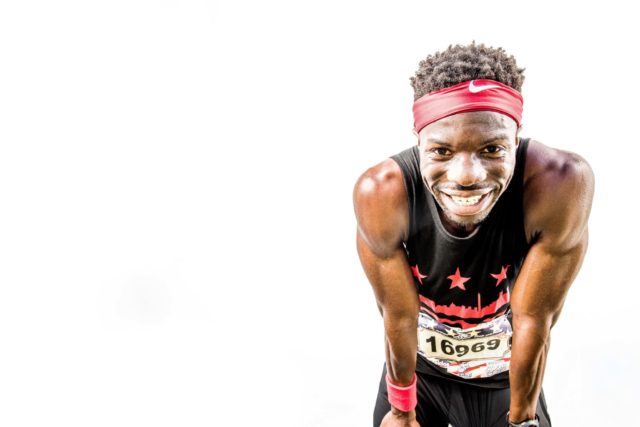 Photo By Doug Stroud Efayomi Carr, (27), of Washington, DC finished the 2017 Marine Corps Marathon in 3:43:09. First time running the MCM, Carr just returned home to DC and had friends who are Marines who were running and he wanted to join them. Carr has now run three marathons including the New York Marathon in 2016.