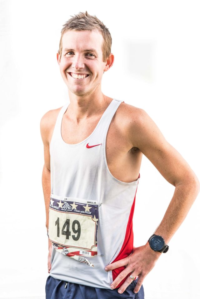 Photo By Doug Stroud Wesley Turner, (31) of originally from Durham, NC resides with his wife and newborn child in Danville, VA finished in second place in the 2017 Marine Corps Marathon in the Mens category with a time of 2:27:35. Competing in his seventh Marine Corps, "I was trying to set a PR of 2:25, I was a little off that, but you know it happens".